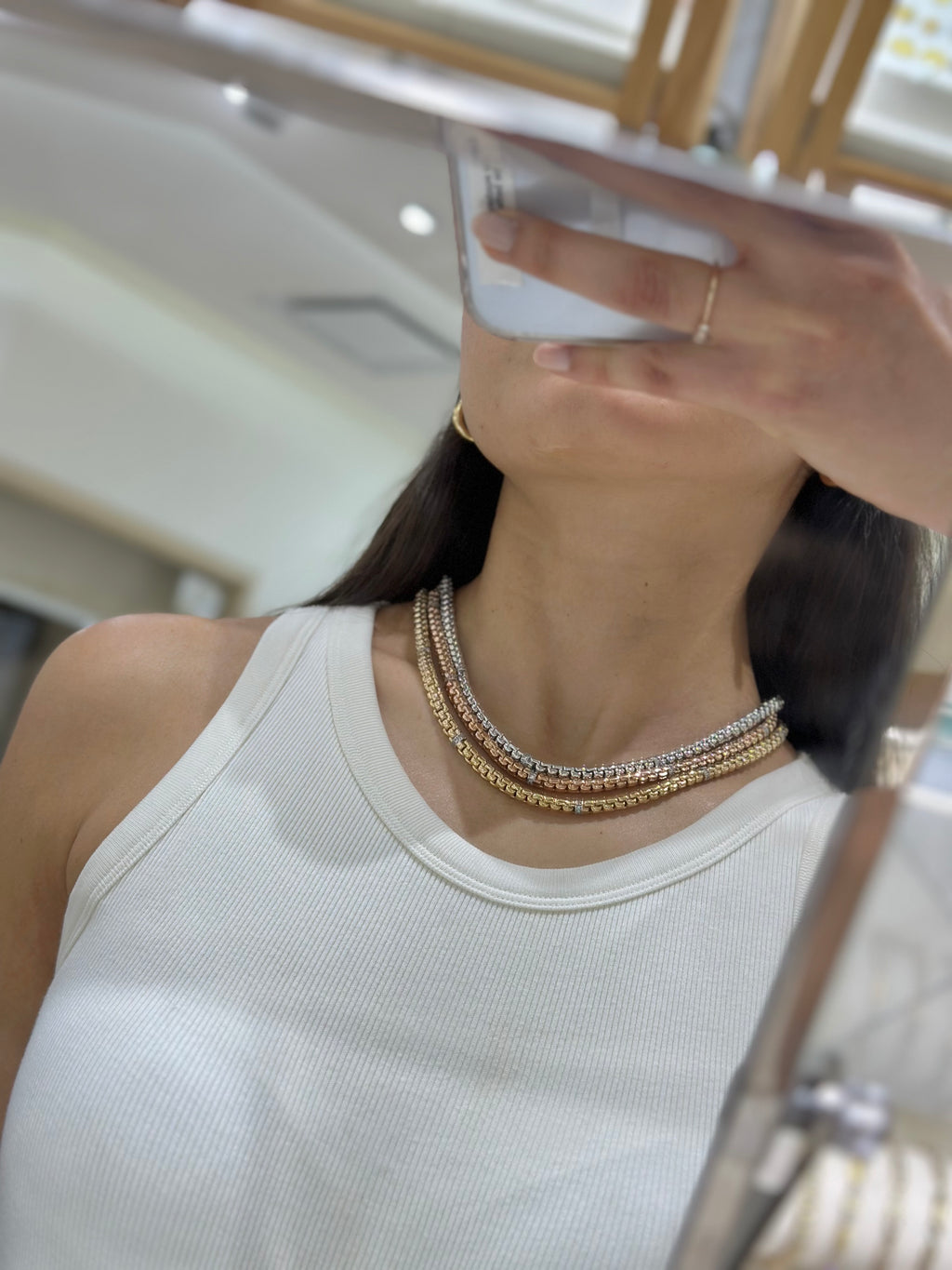 Cadena 5mm con circonias 14K