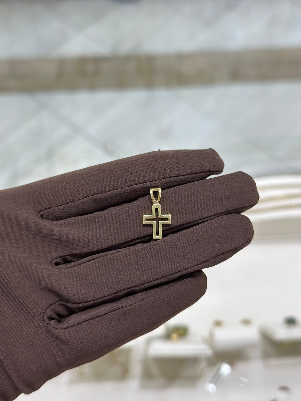 Cruz bisel oro 14K