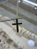 Cruz con circonias negras 14K