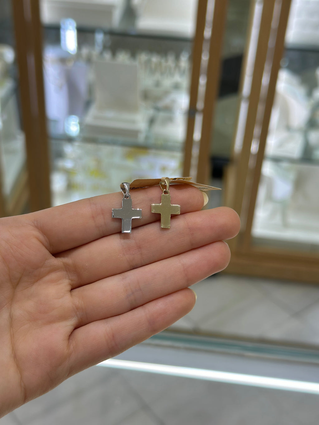Cruz lisa 14K