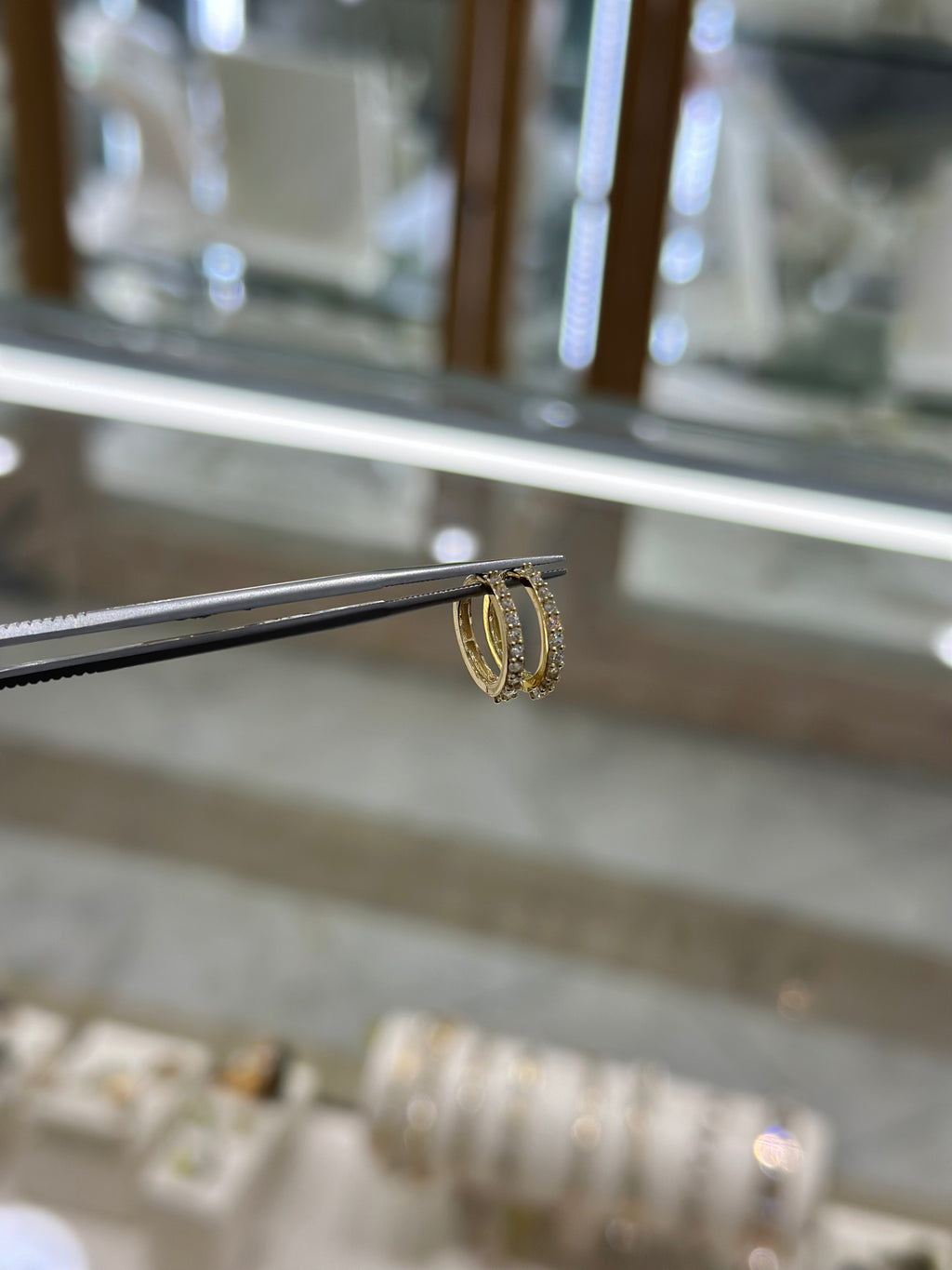 Arracadas circonias 14K