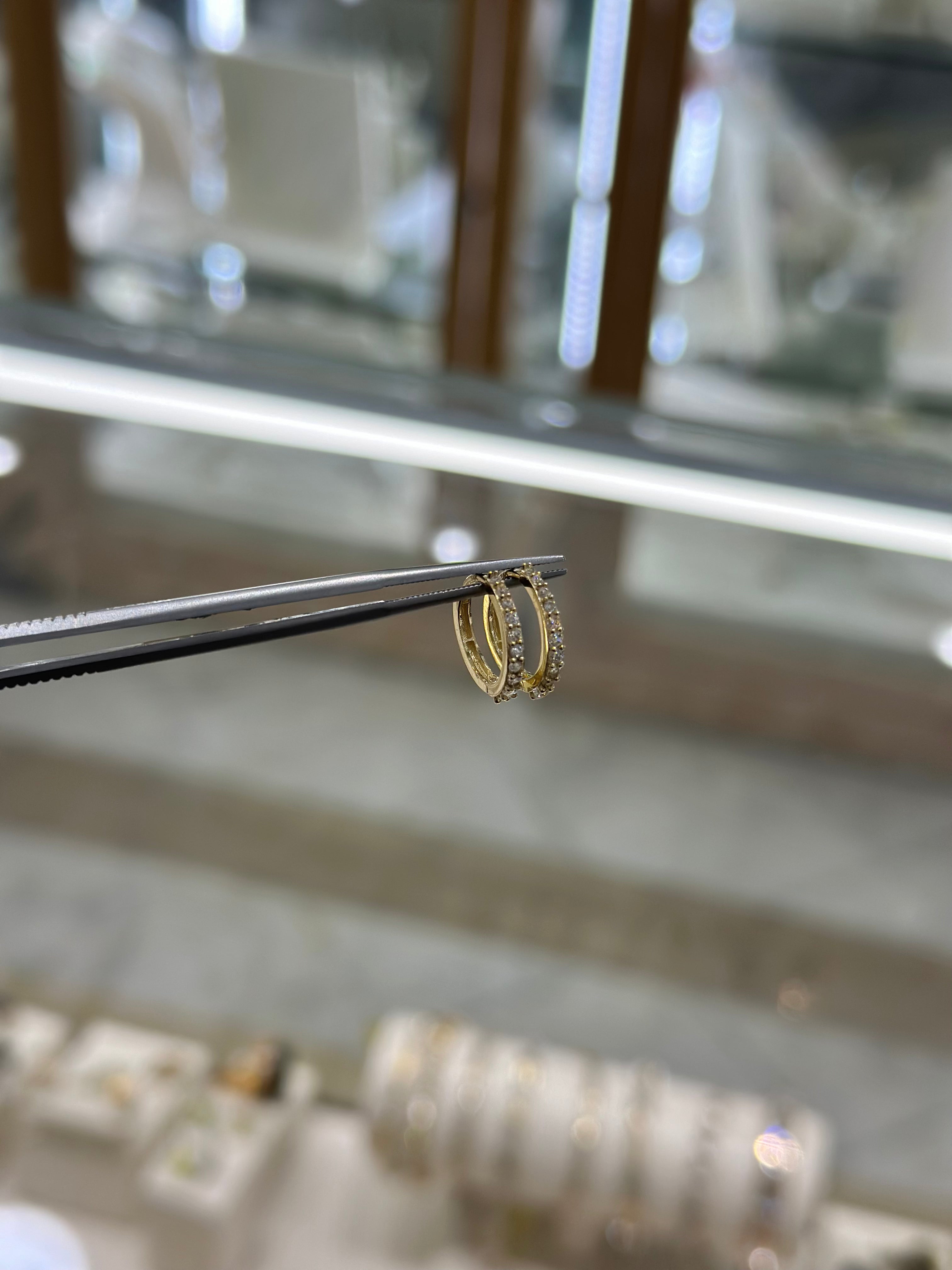 Arracadas circonias 14K