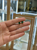 Broquel circonia verde 4 uñas plata