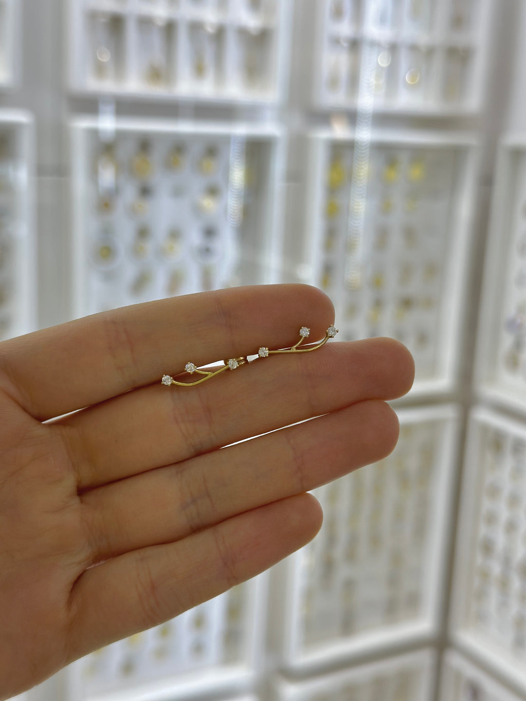 Ear climber rama circonias 14K