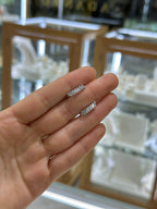 Arracadas circonias oro blanco 14K