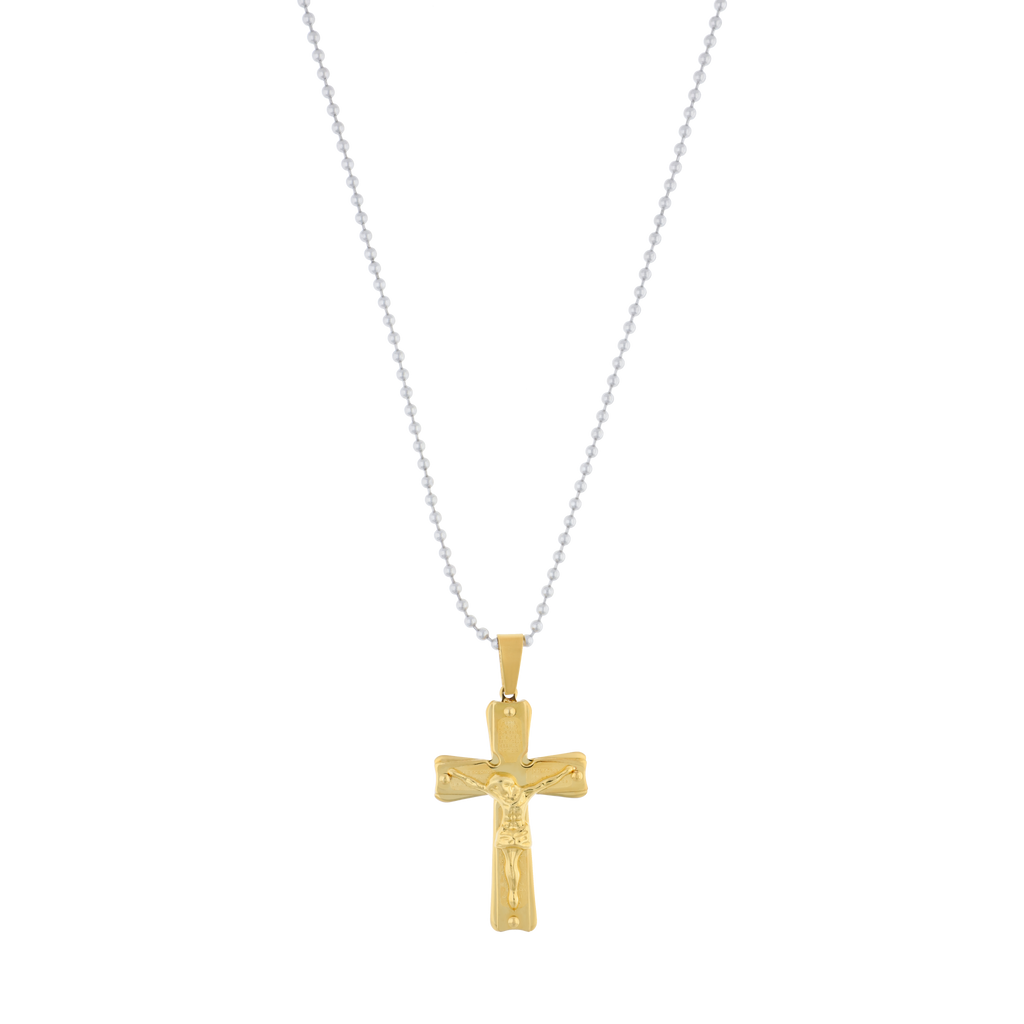 Collar cruz bimetal