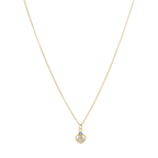 Collar corazón madre perla circonia azul plata