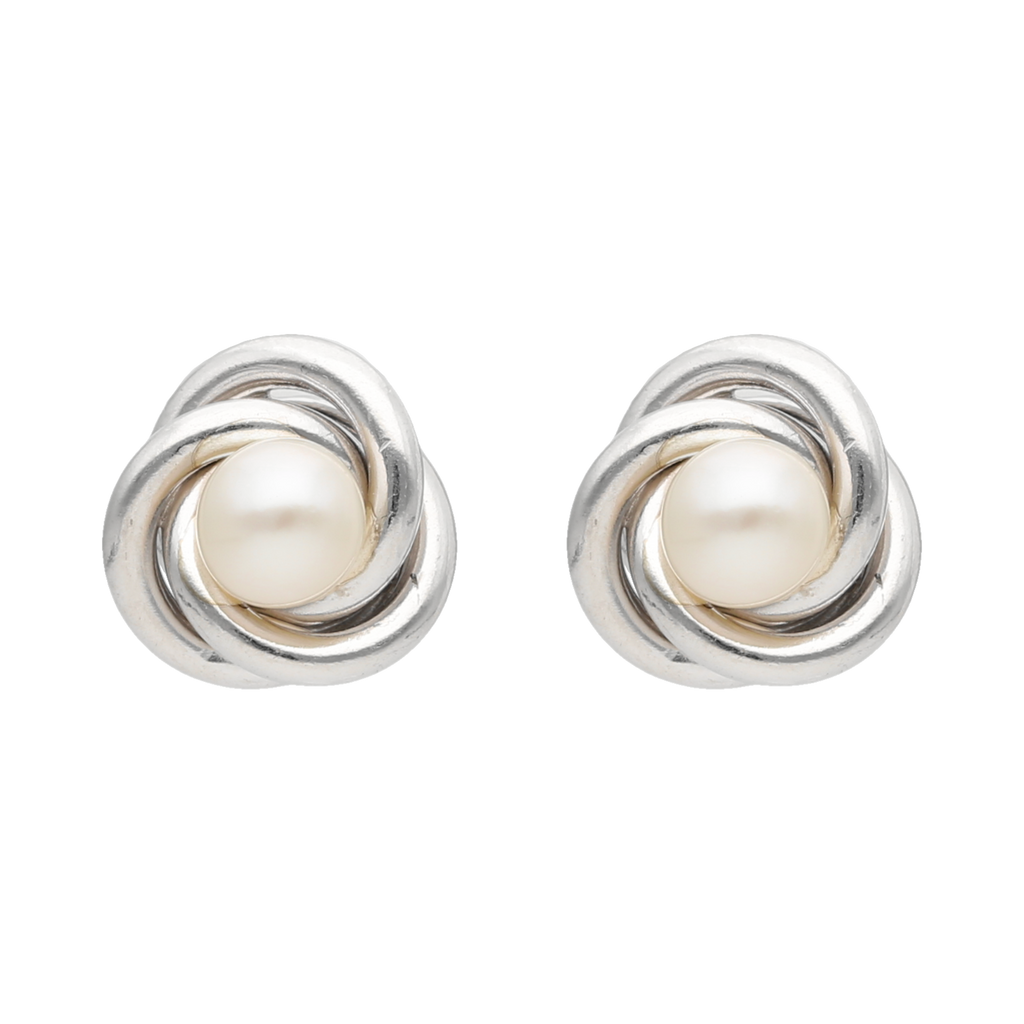 Broquel nudo perla plata