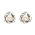 Broquel nudo perla plata