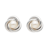 Broquel nudo perla plata