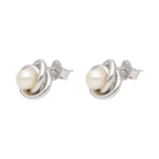Broquel nudo perla plata