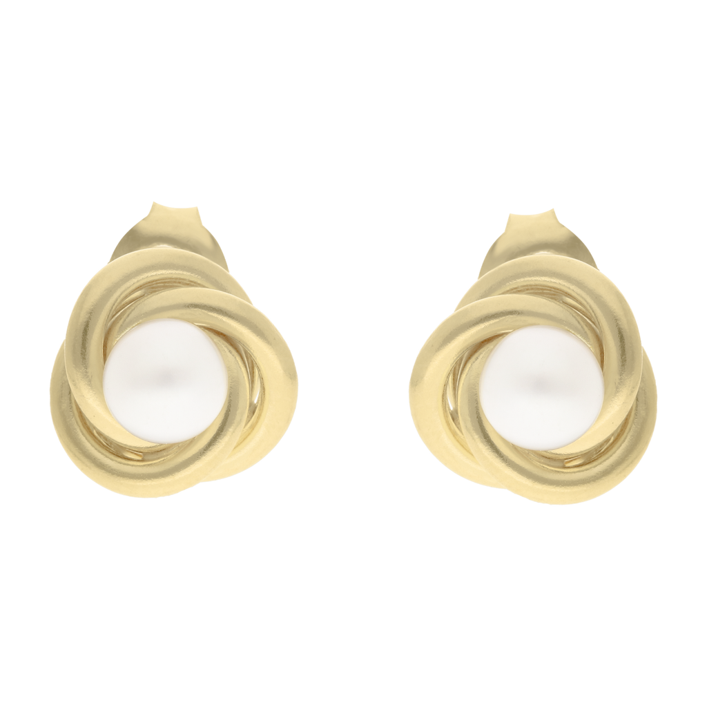 Broquel nudo perla plata