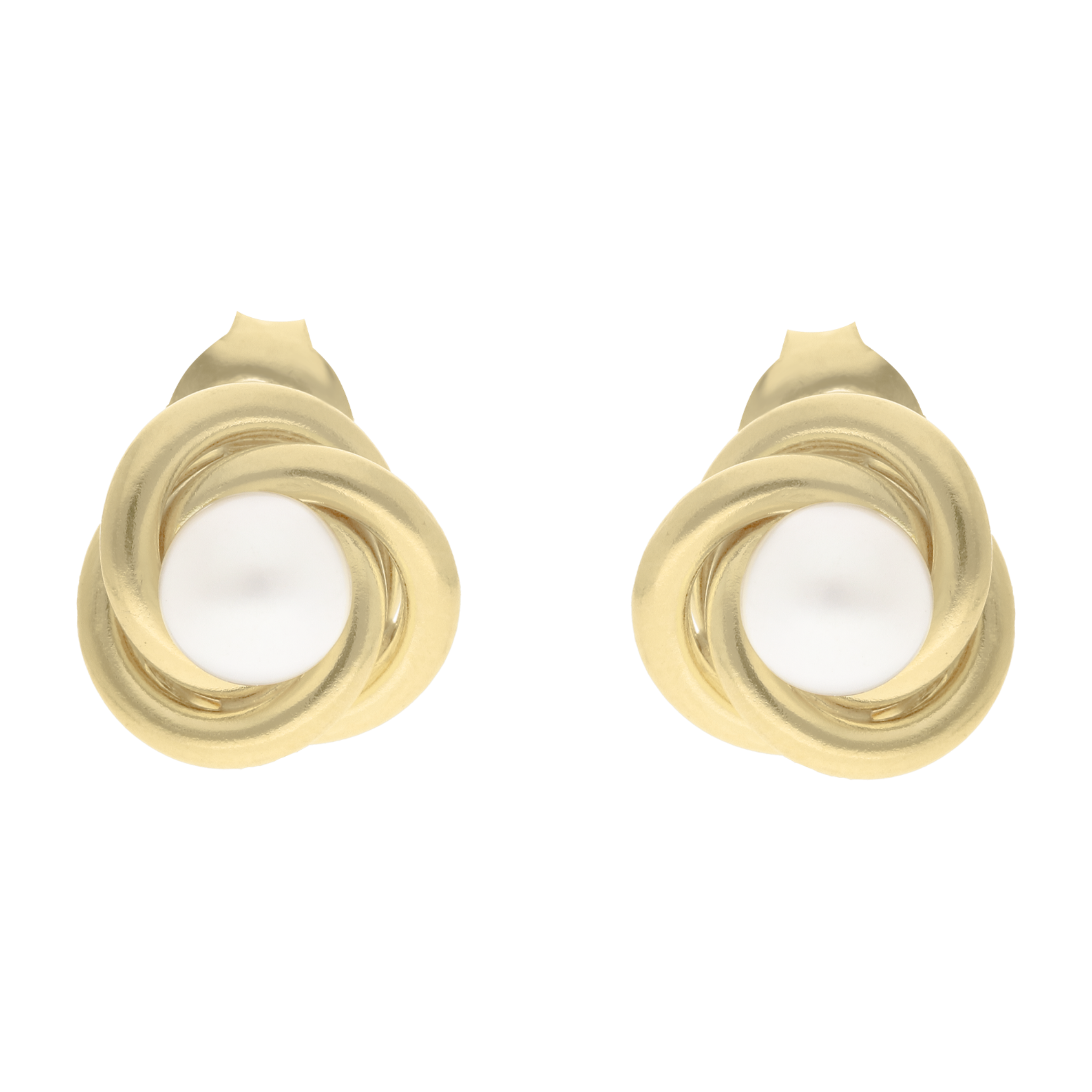 Broquel nudo perla plata