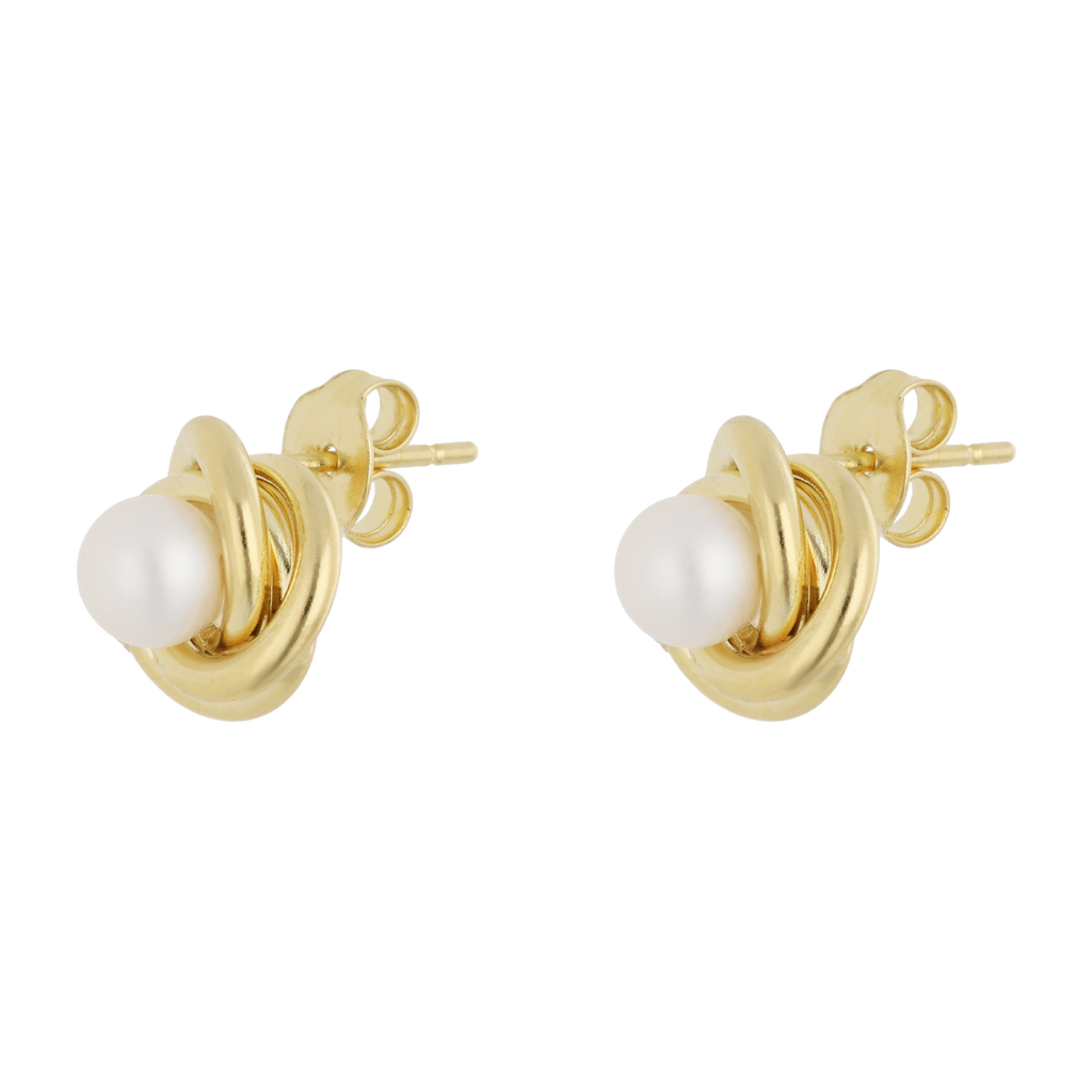 Broquel nudo perla plata