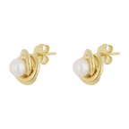 Broquel nudo perla plata