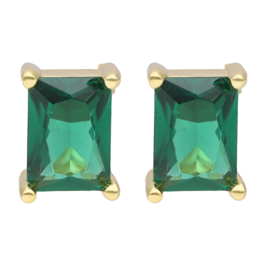 Broquel circonia verde 4 uñas plata