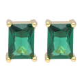 Broquel circonia verde 4 uñas plata