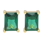 Broquel circonia verde 4 uñas plata