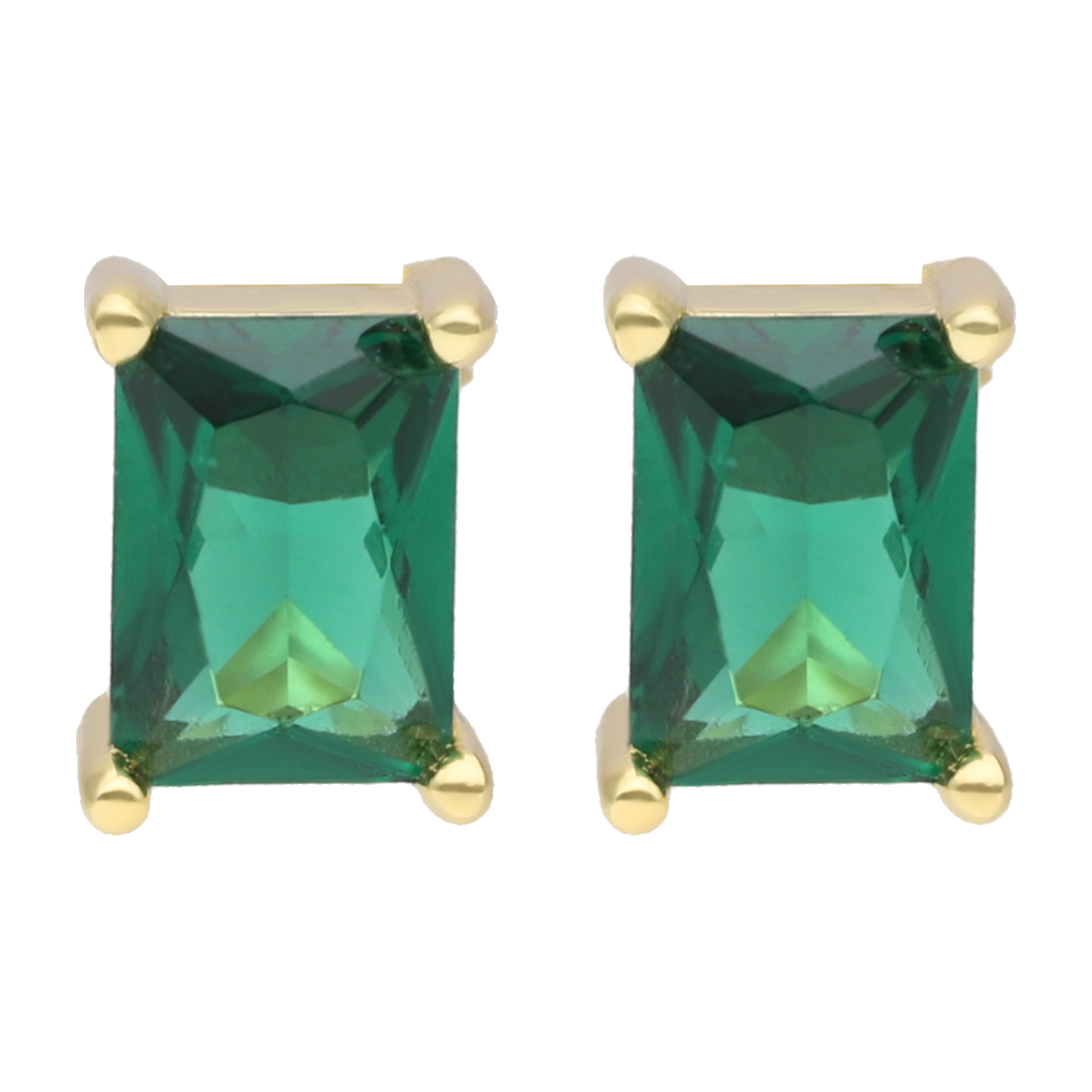 Broquel circonia verde 4 uñas plata