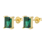 Broquel circonia verde 4 uñas plata