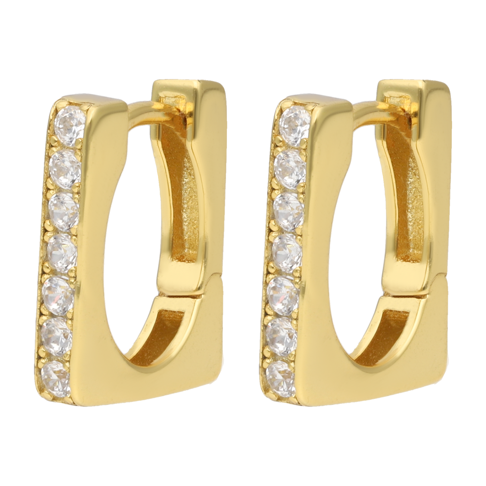 Arracadas cuadradas circonias plata