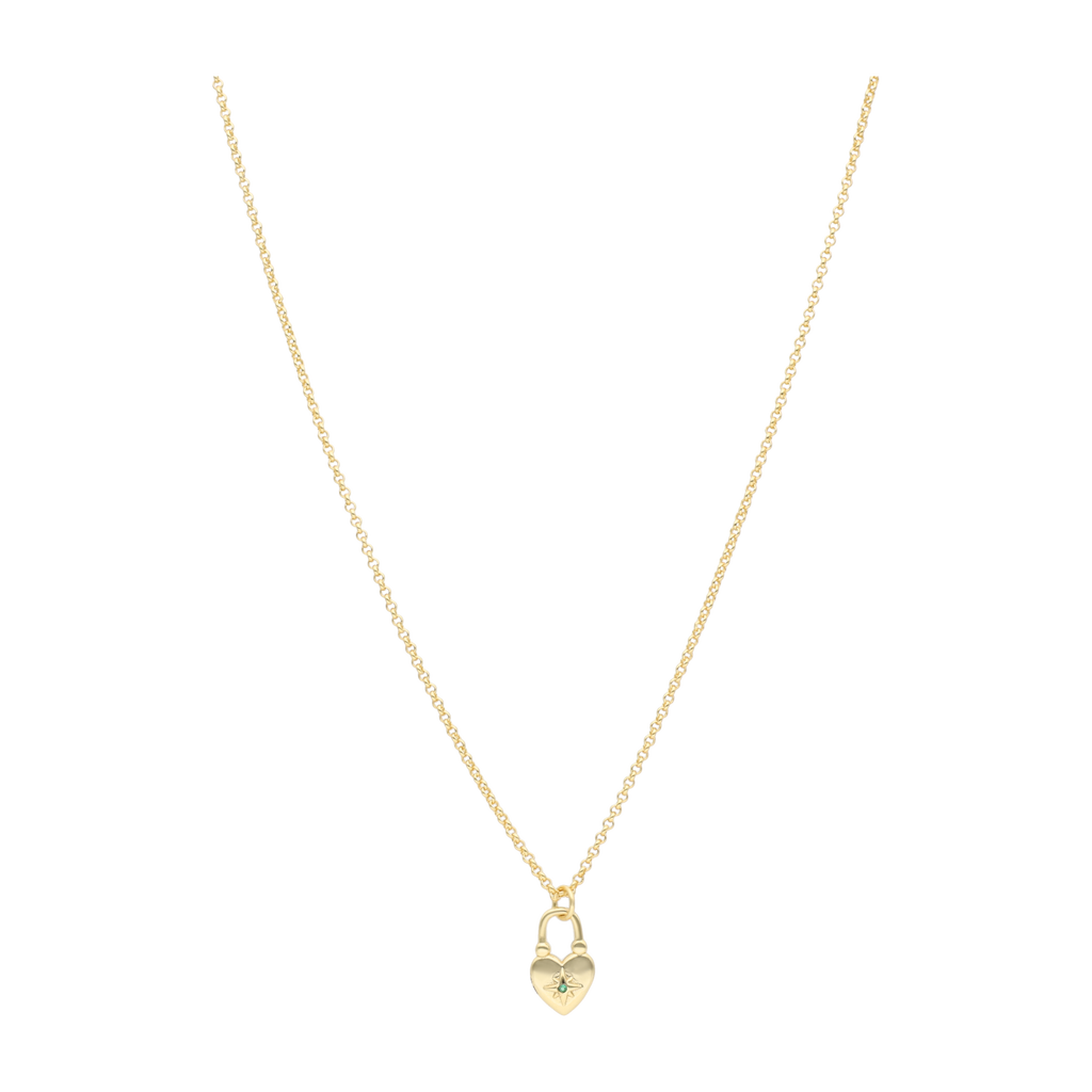 Collar corazón candado plata