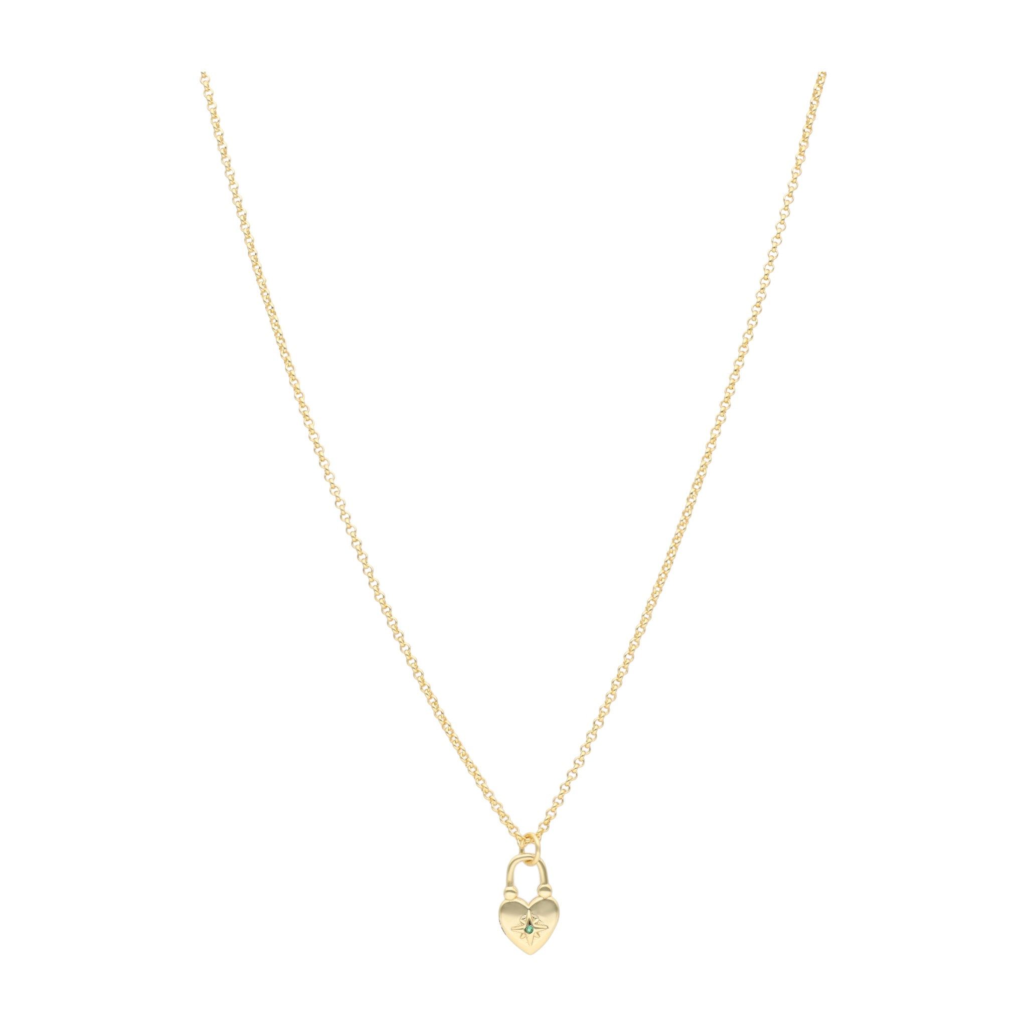 Collar corazón candado plata