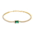 Pulsera plata amarilla circonias 14K
