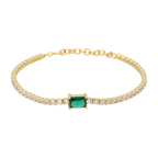 Pulsera plata amarilla circonias 14K