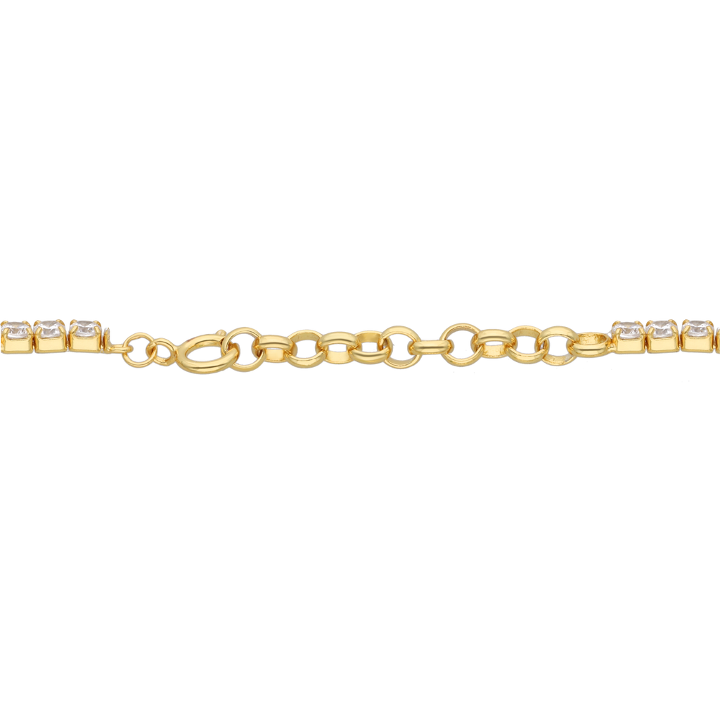 Pulsera plata amarilla circonias 14K