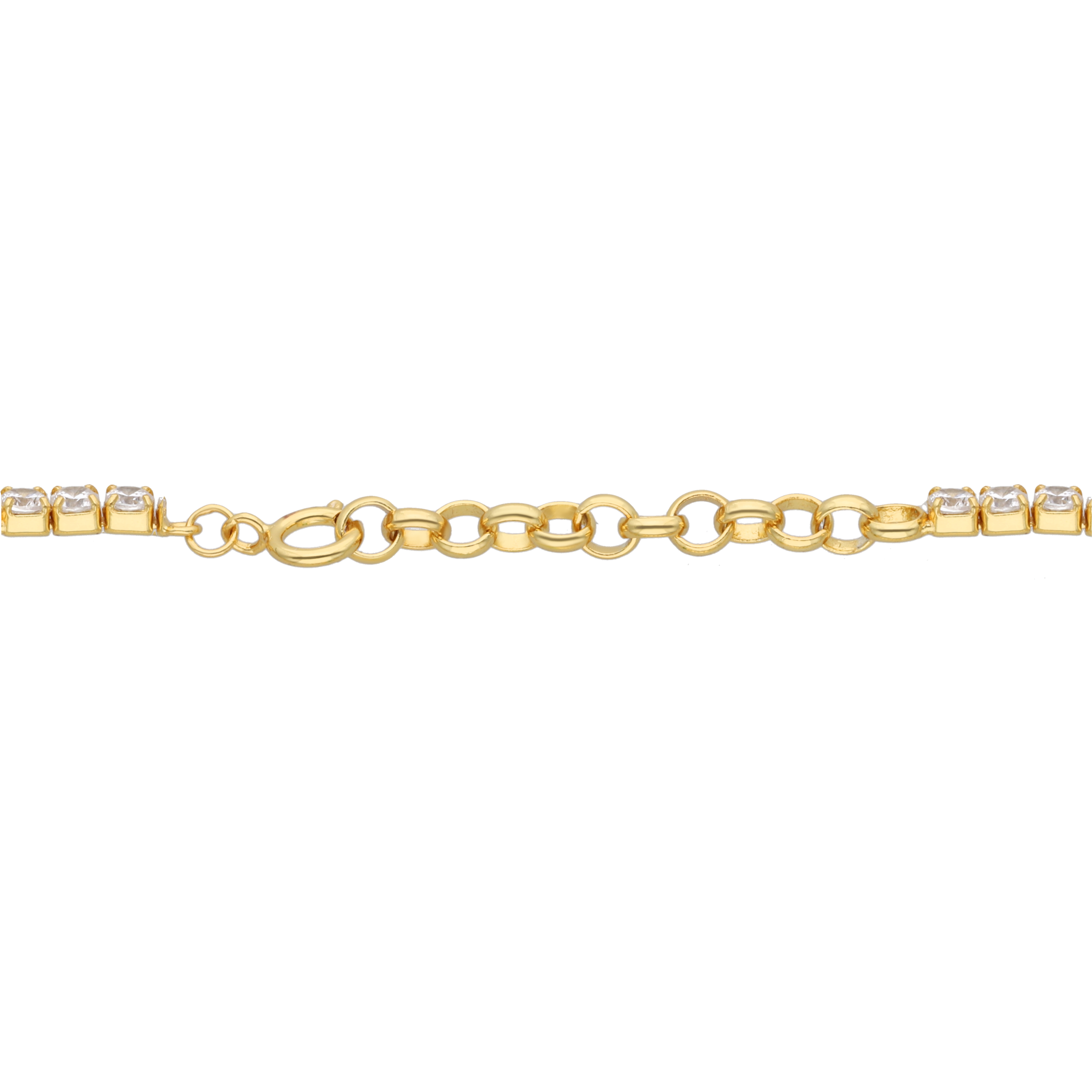Pulsera plata amarilla circonias 14K