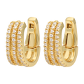 Earcuff 3 filas circonias plata