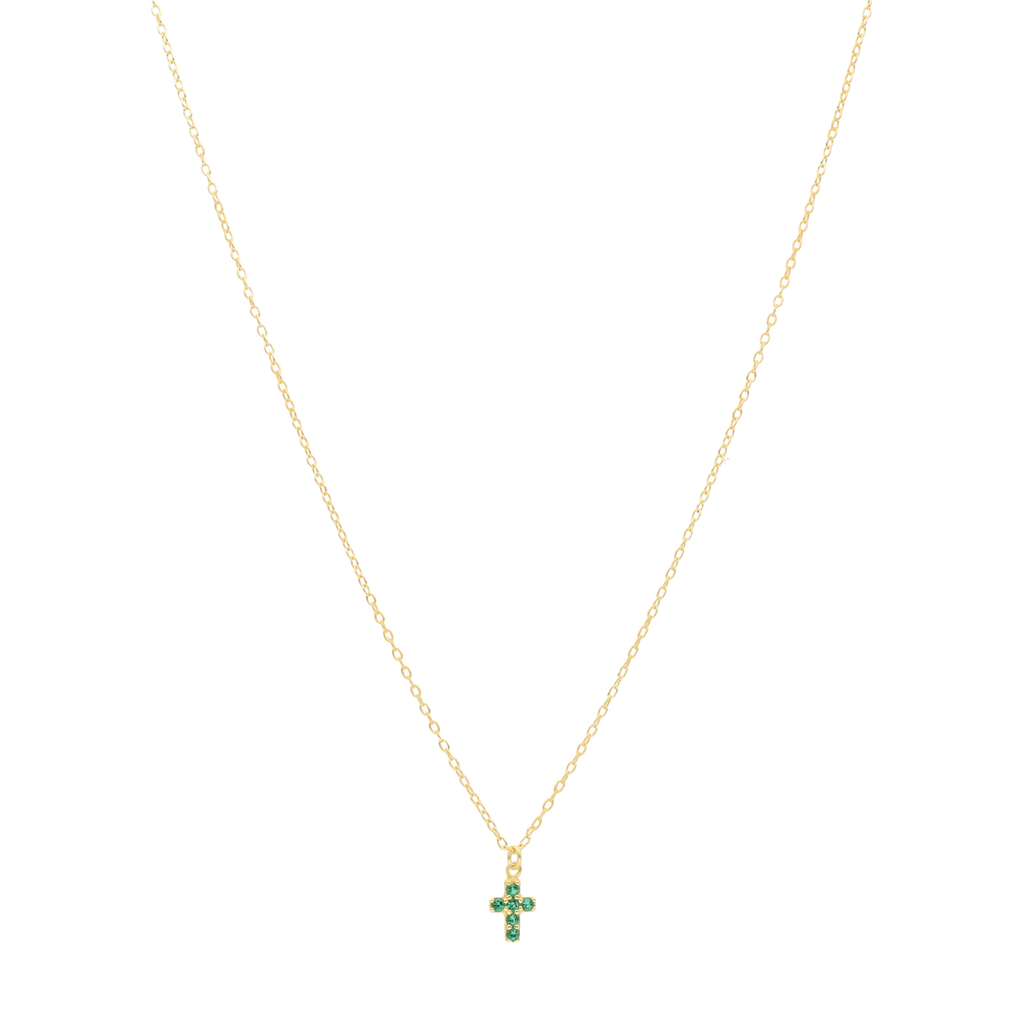 Collar plata cruz mini circonias