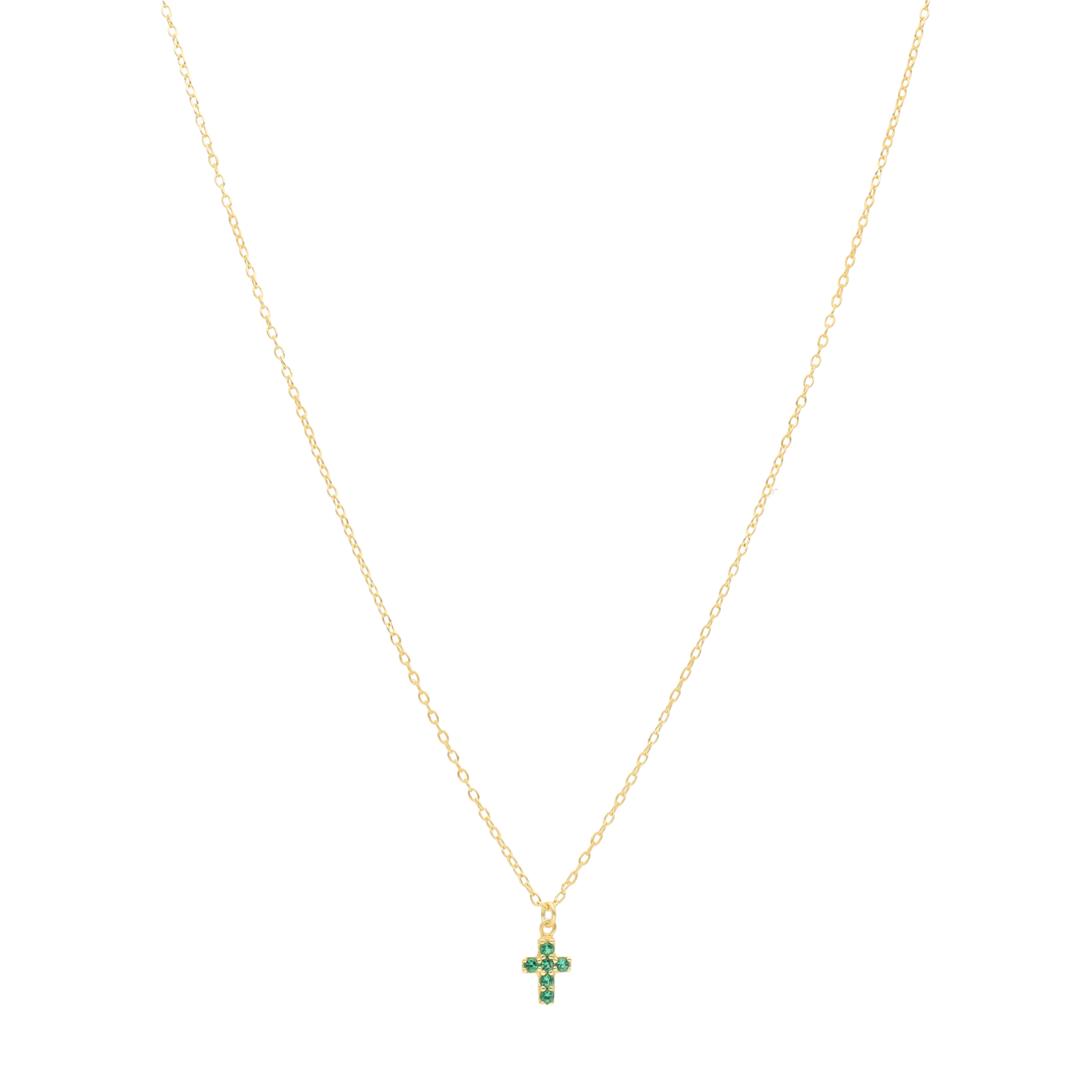 Collar plata cruz mini circonias