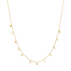 Collar dijes estrellas y lunas plata