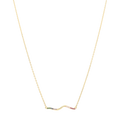 Collar barra curveada circonias colores plata
