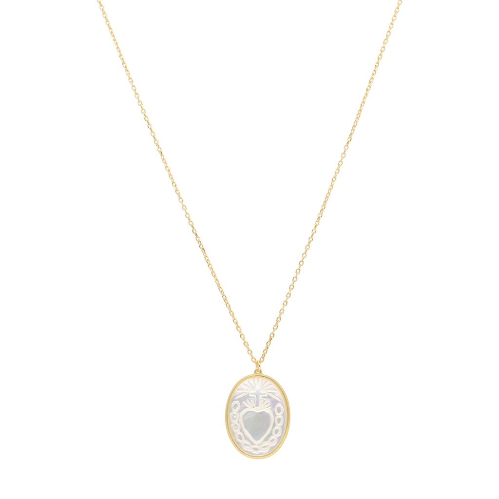 Collar medalla oval Sagrado Corazon