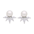 Broquel perla blanca y circonias plata