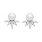 Broquel perla blanca y circonias plata