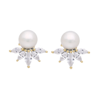 Broquel perla blanca y circonias plata