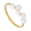 Anillo perlas blancas desnivel plata