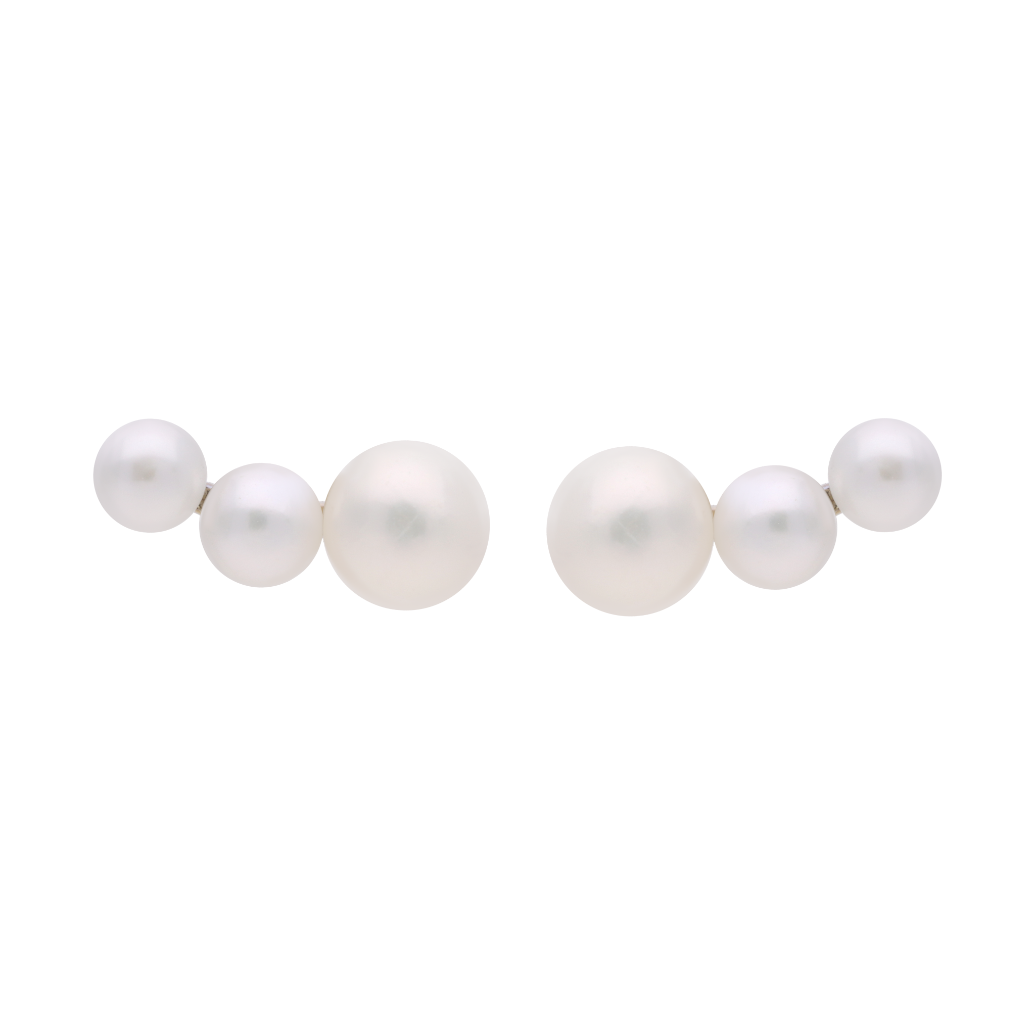 Ear climber 3 perlas plata