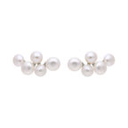 Ear climber perlas desnivel plata