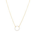 Collar círculo perlas blancas plata