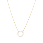 Collar círculo perlas blancas plata
