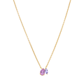 Collar dije circonias violeta plata amarilla