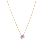 Collar dije circonias violeta plata amarilla