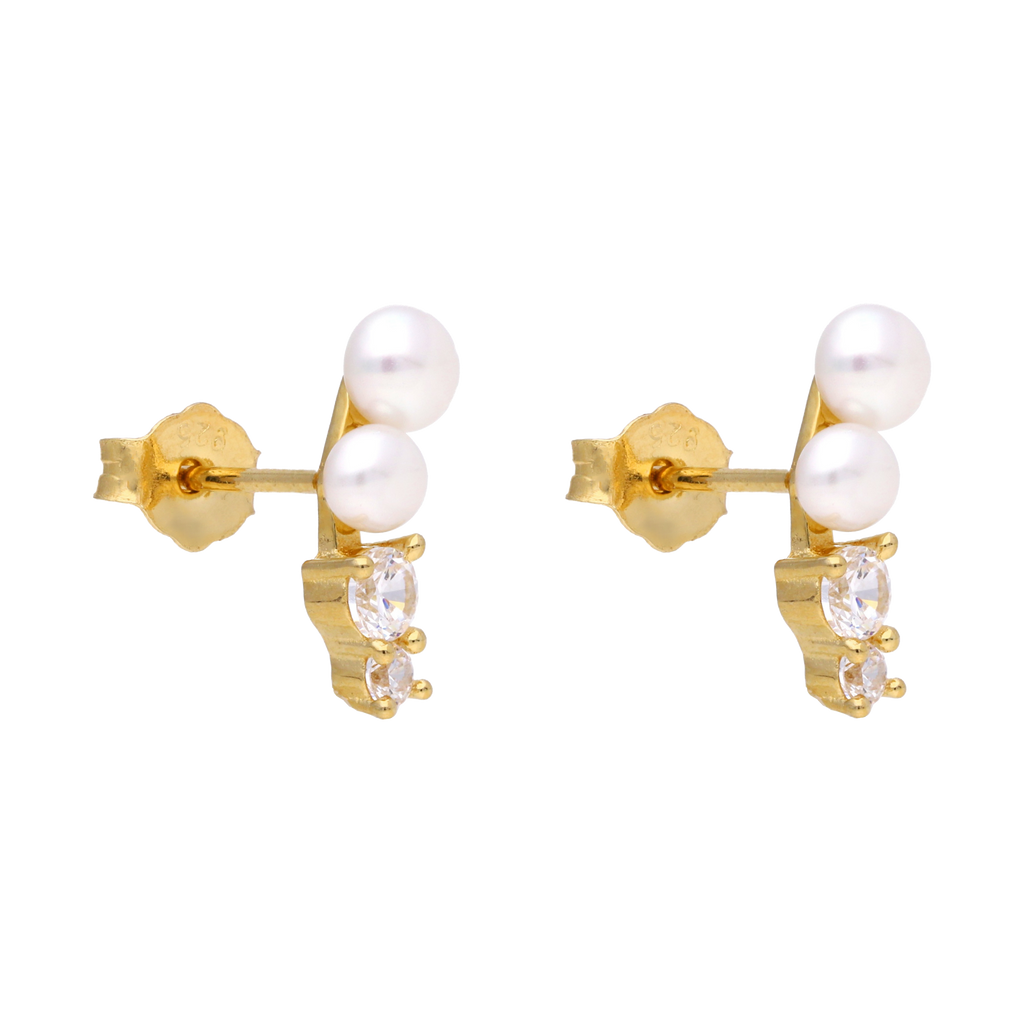 Ear climber perlas y circonias plata