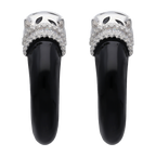 Arracadas pantera ónix plata