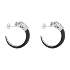 Arracadas pantera ónix plata